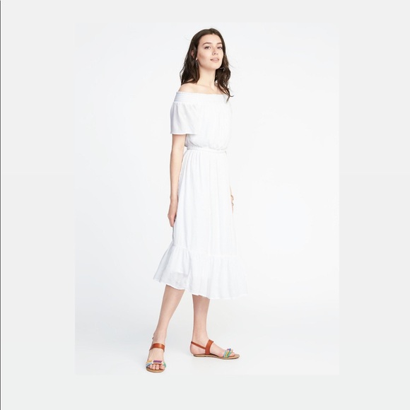 White Off the Shoulder Dress, Size Small, Old Navy - Picture 1 of 4